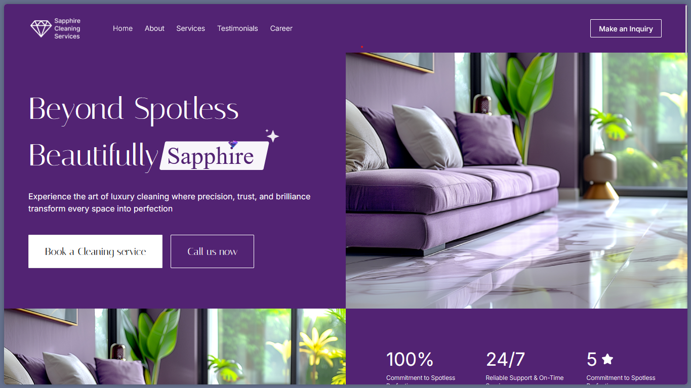 Sapphire Cleaning Service Screenshot